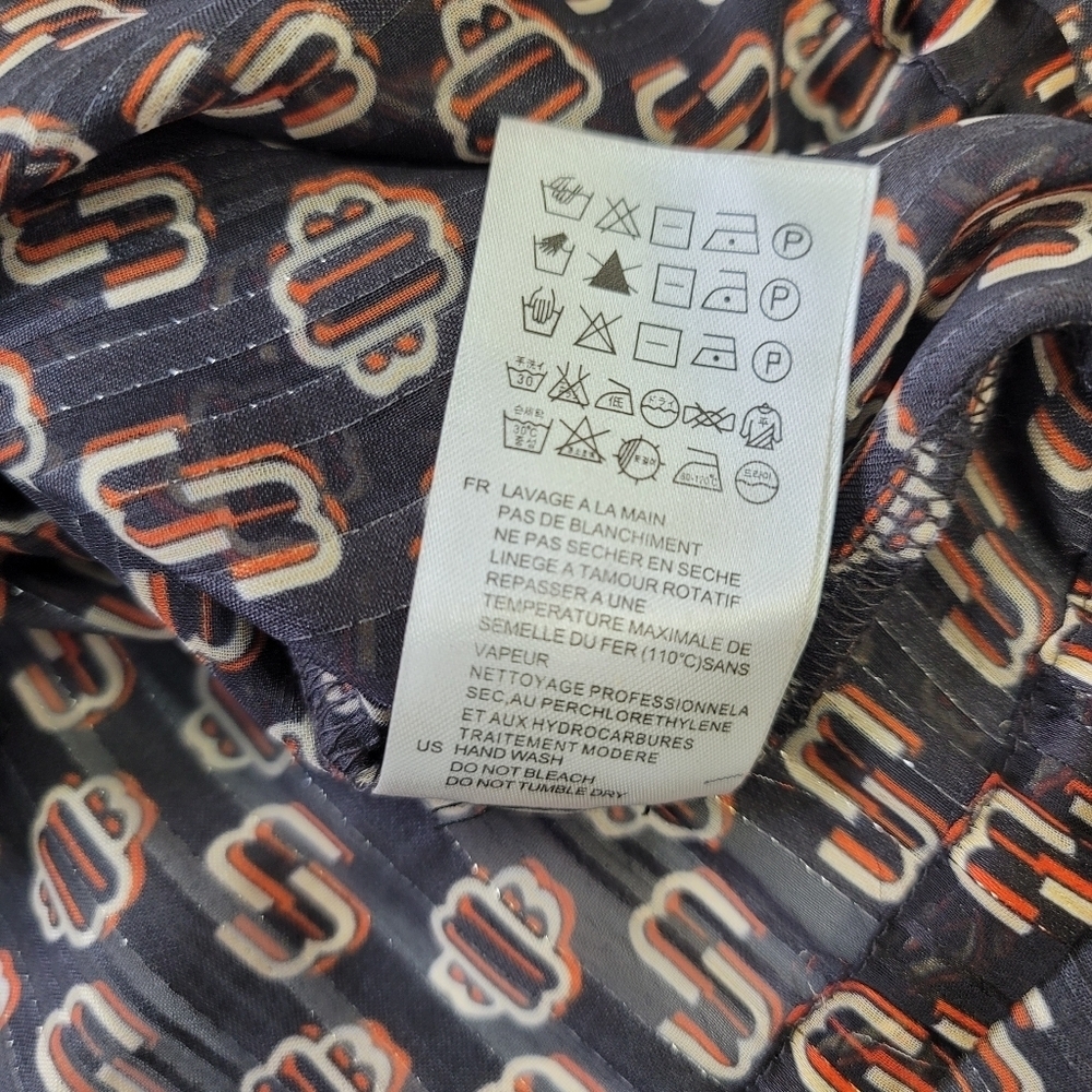 Maje Luzette Metallic Thread Print Silk Blend Boho style Blouse - Picture 11 of 15
